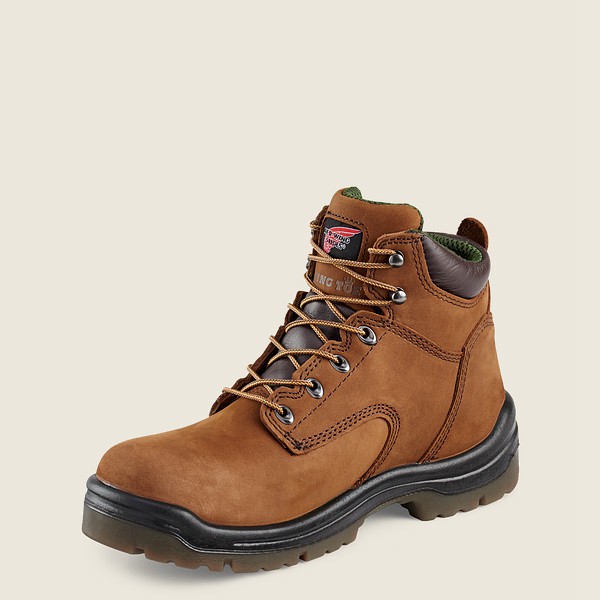 Red Wing Mens Safety Boots - King Toe® - 6-inch Waterproof Toe - Brown - ZOU341029